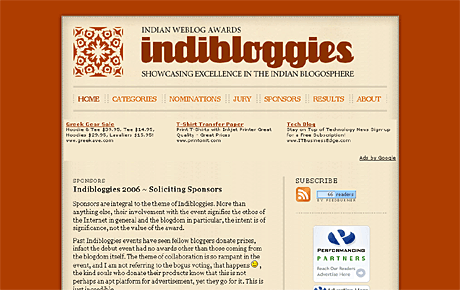 Indibloggies website screenshot