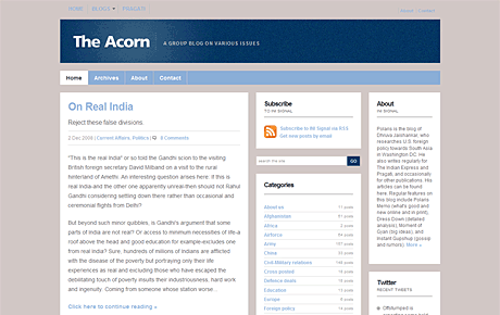 The Indian National Interest blog screenshot