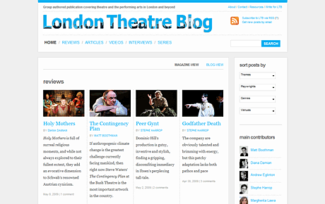 London Theatre Blog website screenshot