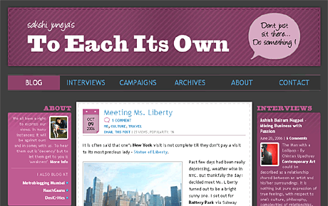 To Each Its Own website screenshot