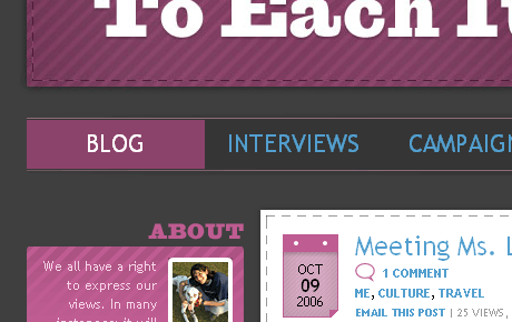 To Each Its Own website screenshot